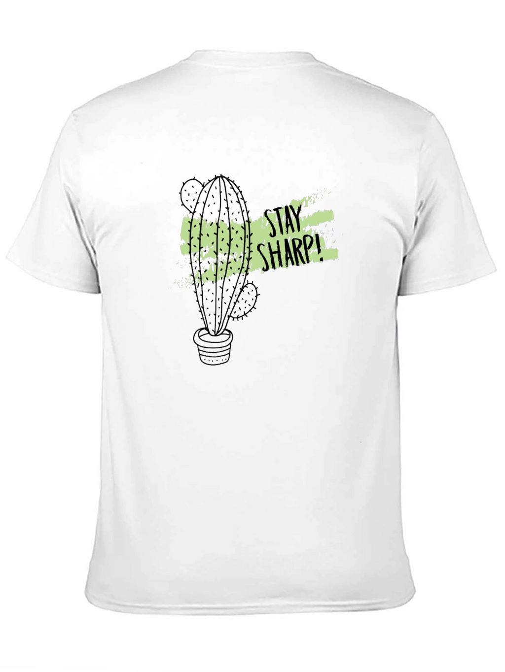 Stay Sharp Cactus Graphic Tee - Black Cotton T-Shirt