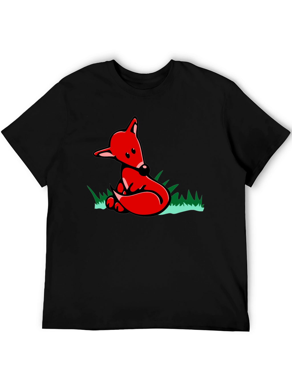 Fox Graphic T-Shirt - Black Cotton Tee
