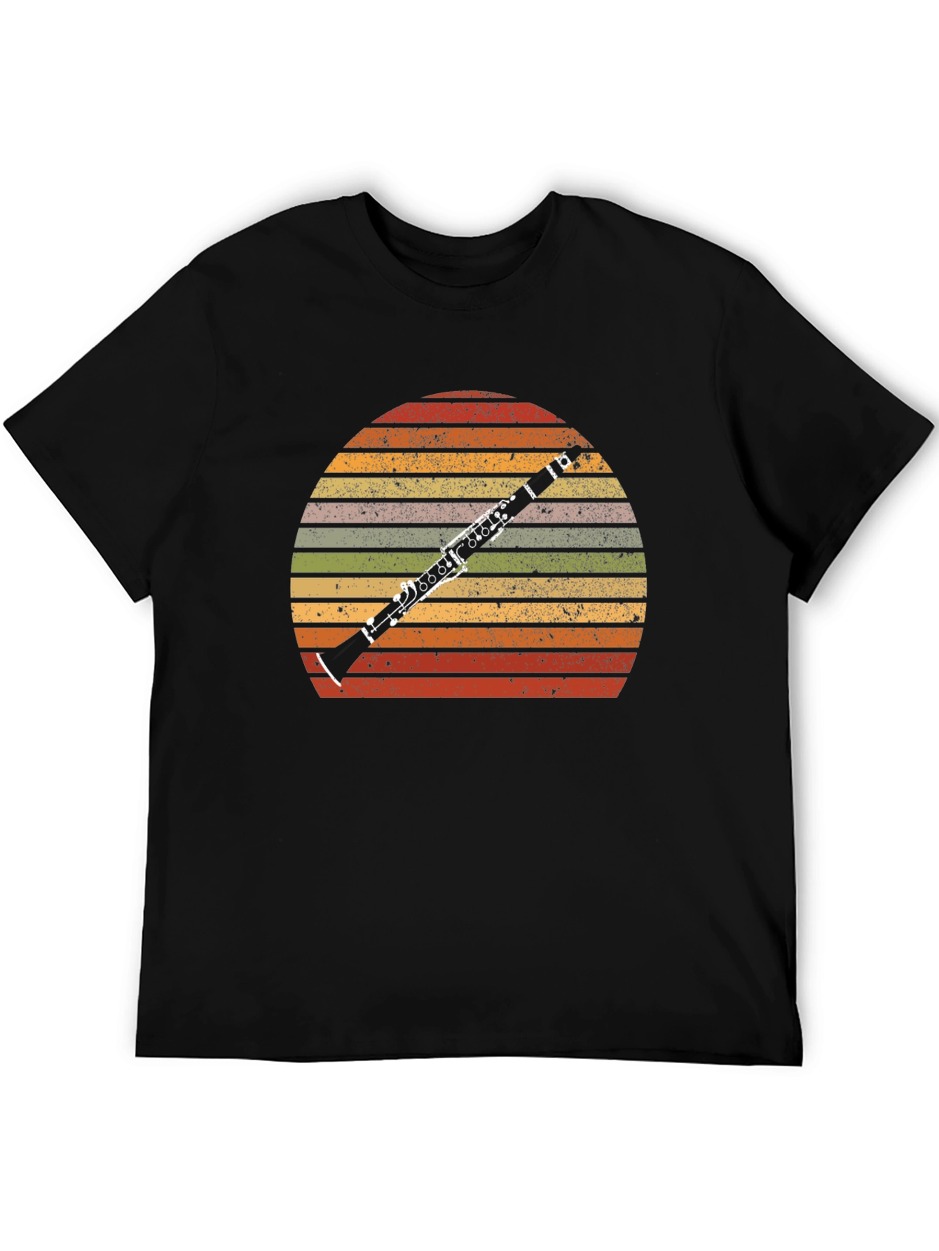 Retro Clarinet Player T-Shirt - Vintage Sunset Music Tee