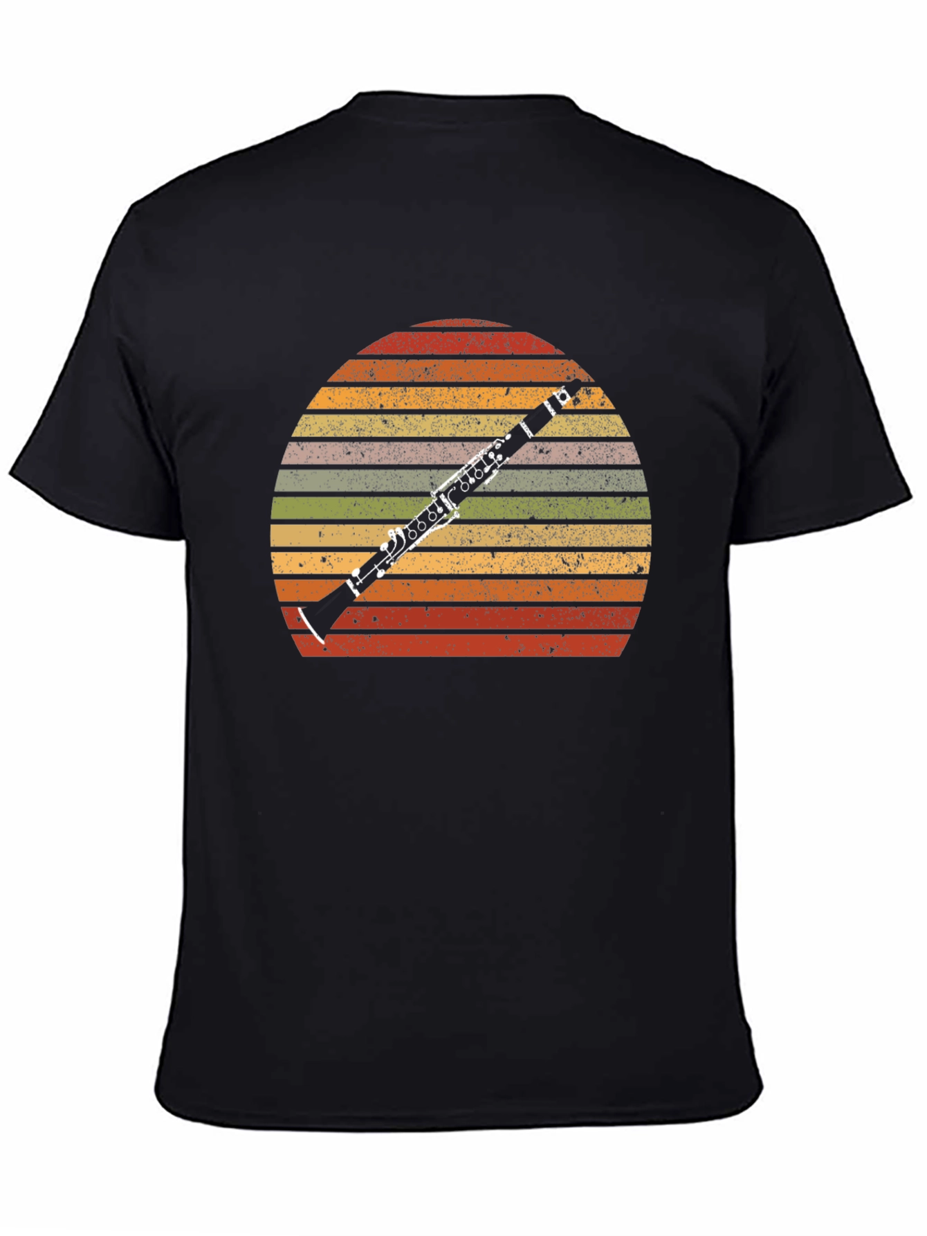 Retro Clarinet Player T-Shirt - Vintage Sunset Music Tee
