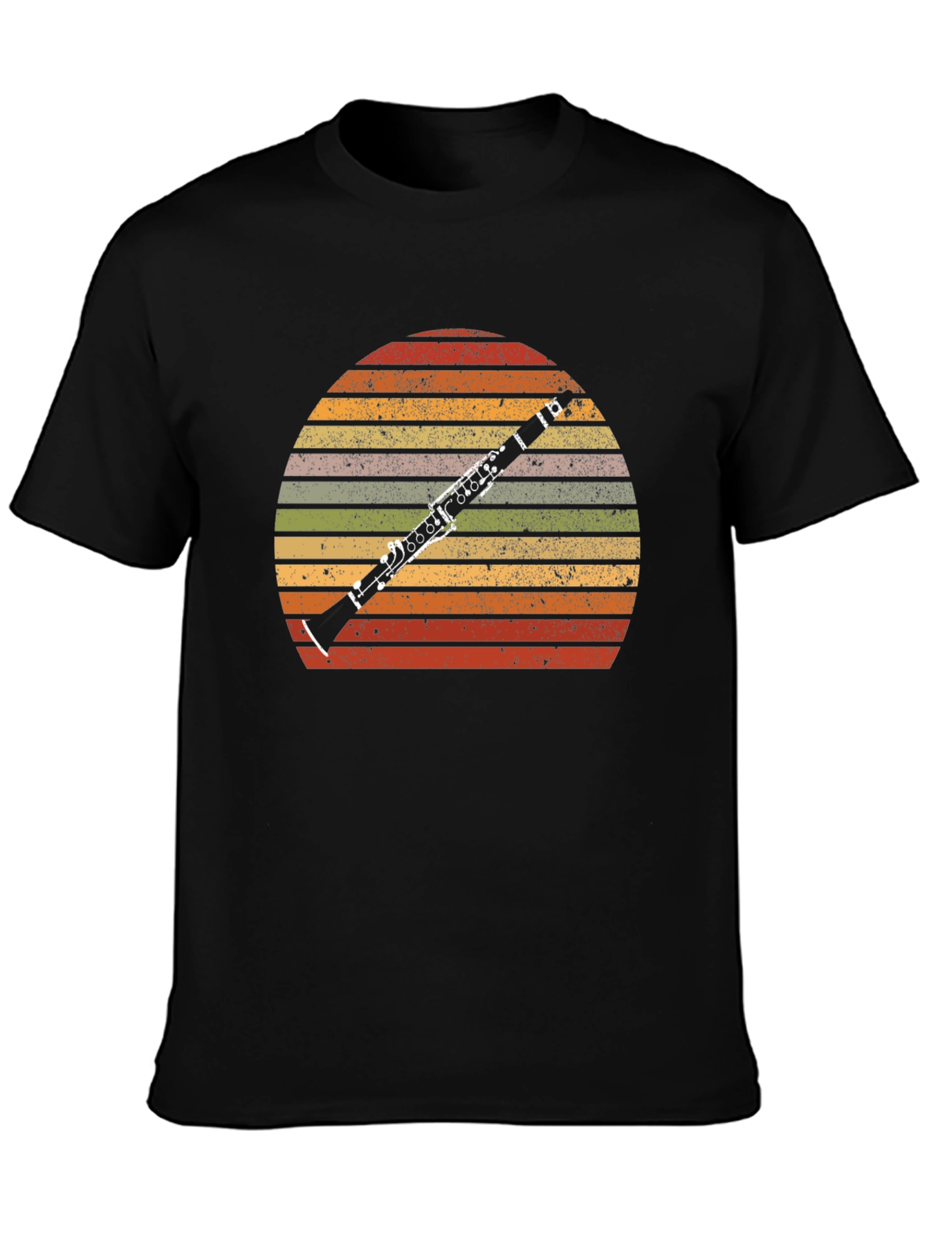 Retro Clarinet Player T-Shirt - Vintage Sunset Music Tee