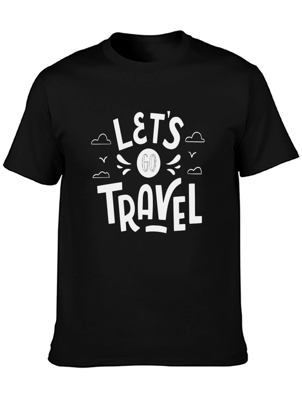 Lets Go Travel Graphic T-Shirt - Black