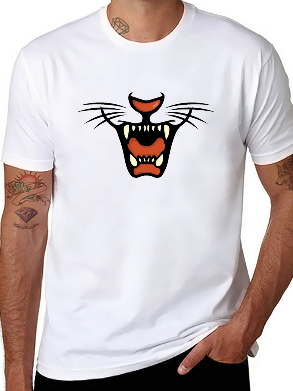 Roaring Panther Graphic T-Shirt - Black