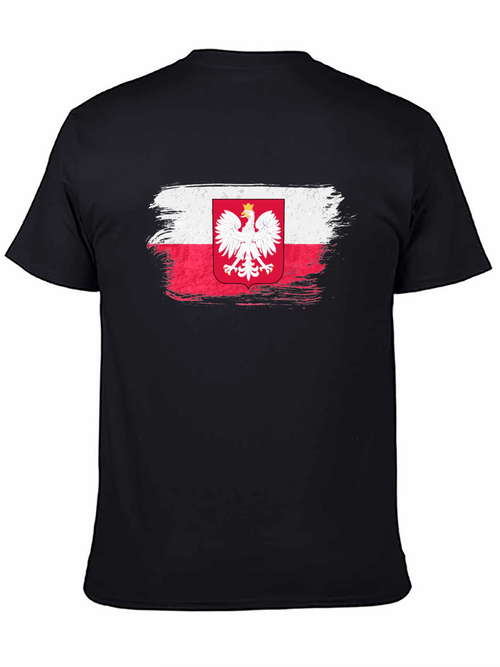 Poland Flag Brush Stroke Graphic T-Shirt