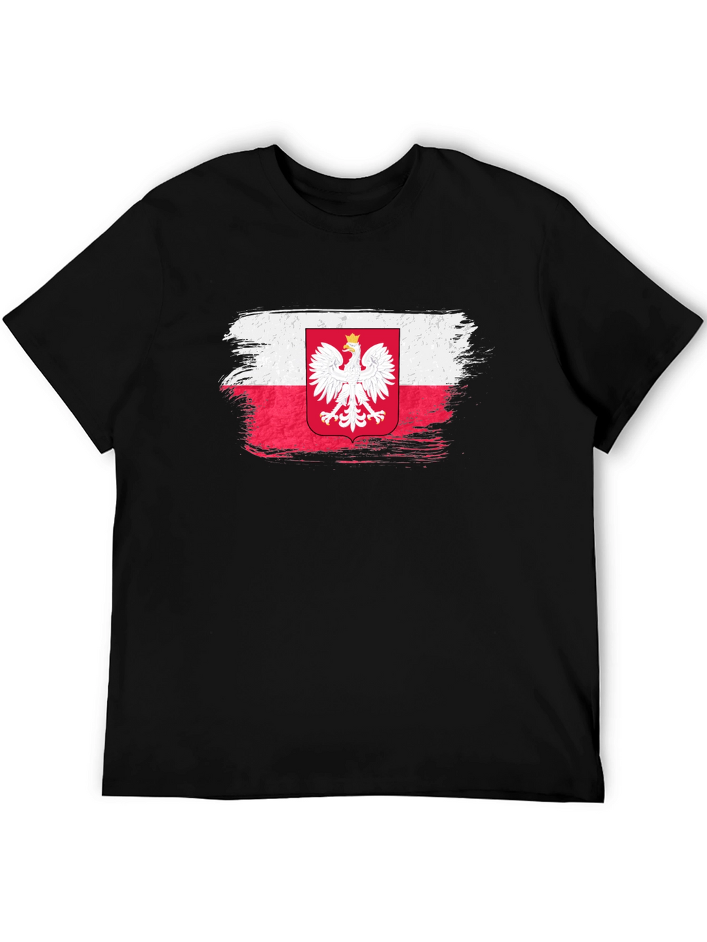 Poland Flag Brush Stroke Graphic T-Shirt