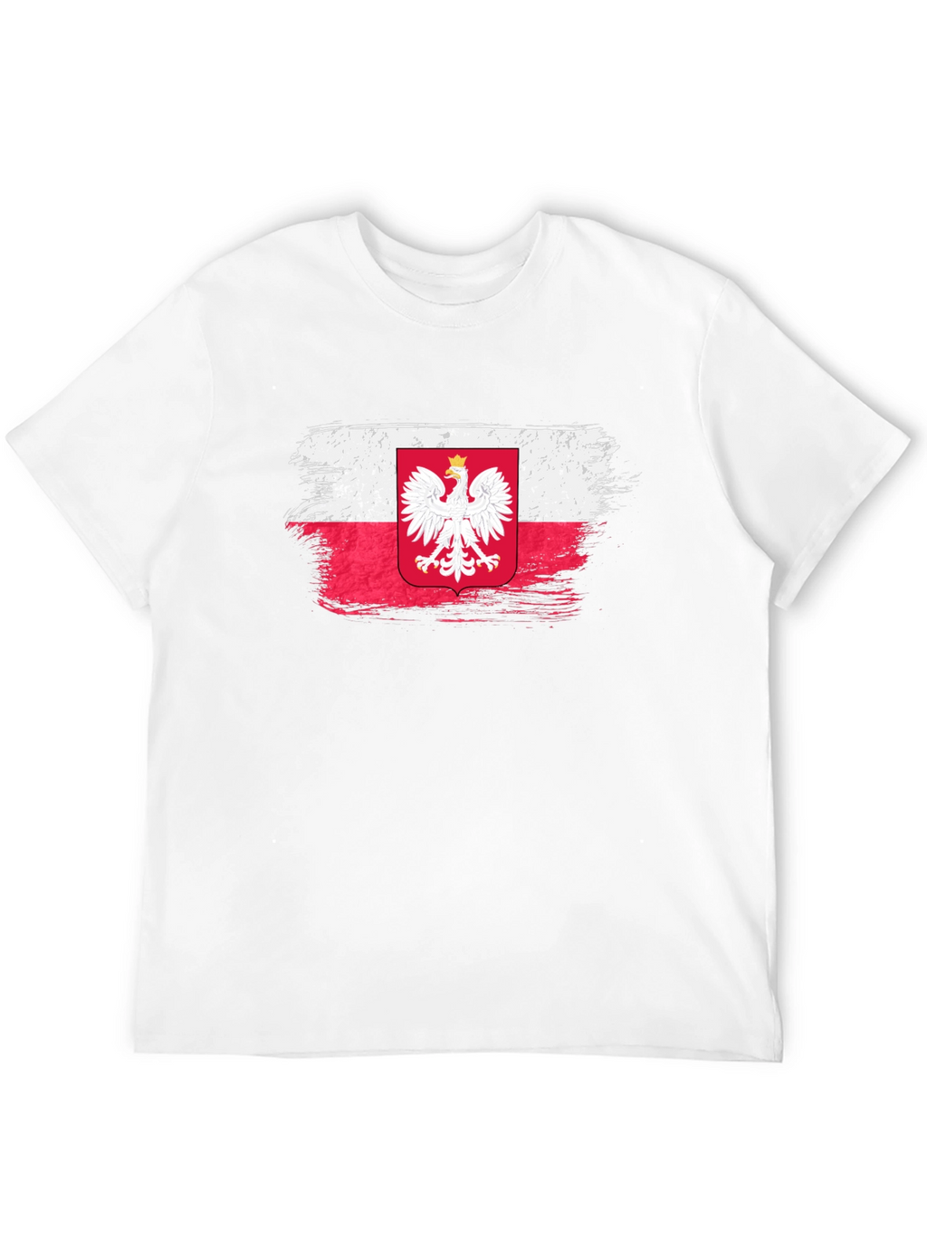 Poland Flag Brush Stroke Graphic T-Shirt