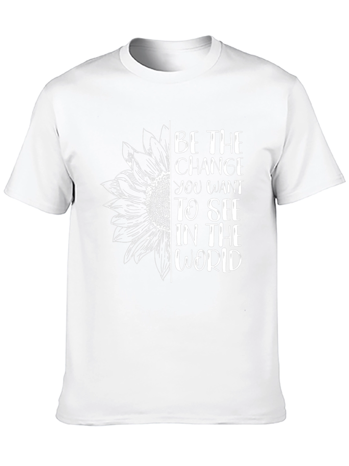 Inspirational Sunflower Graphic Tee - Be The Change