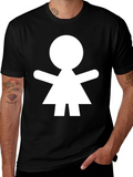 Simple Person Icon Black T-Shirt