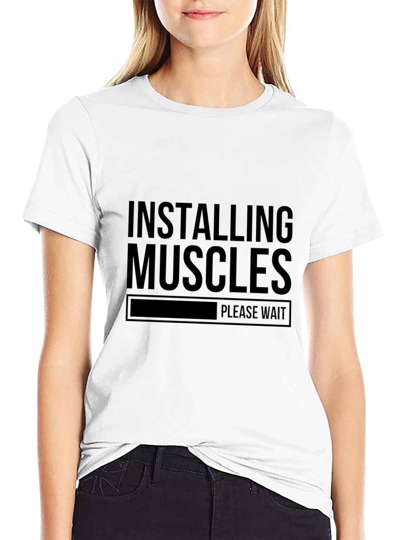 Installing Muscles - Funny Gym Workout T-Shirt