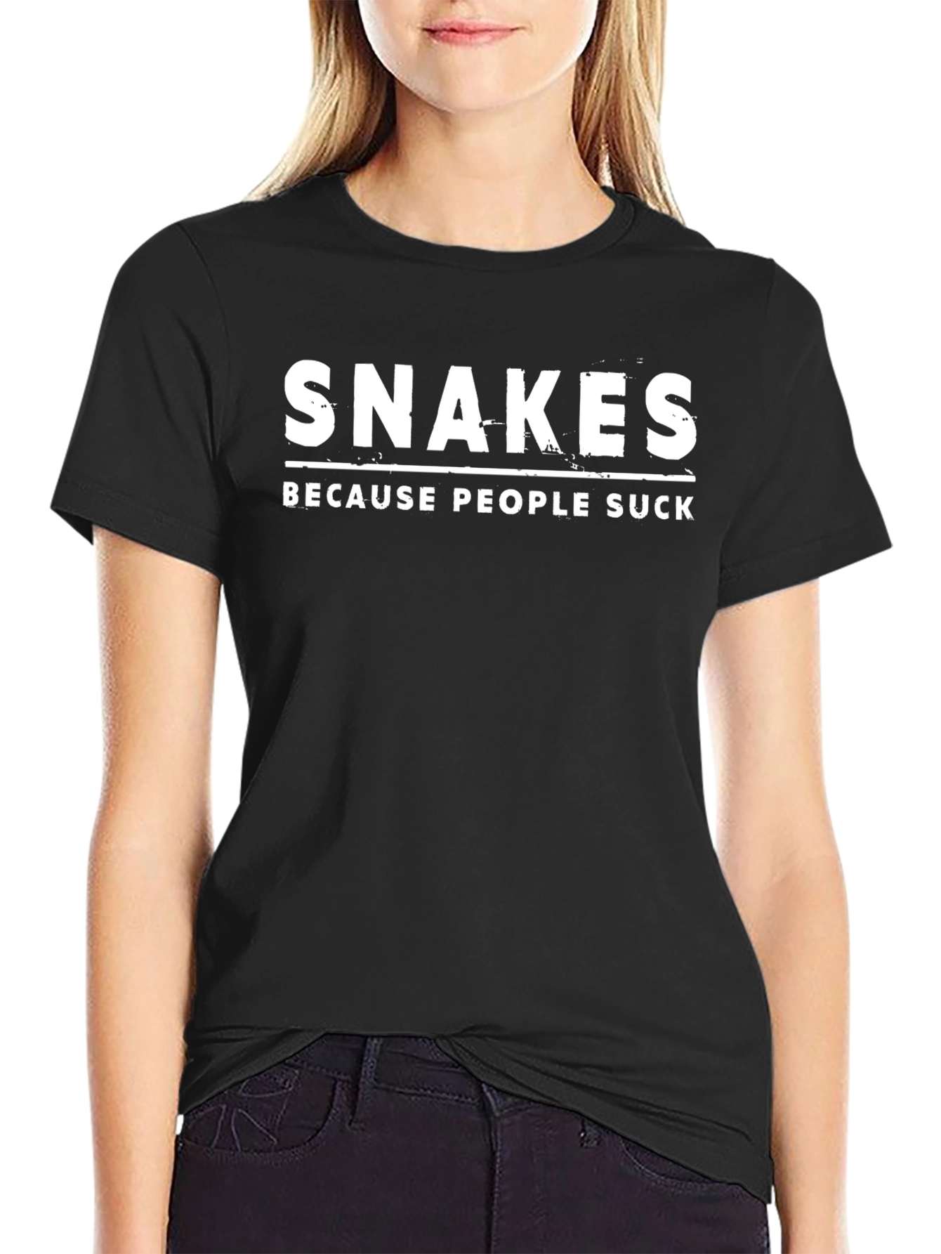 Snakes Because People Suck Graphic T-Shirt