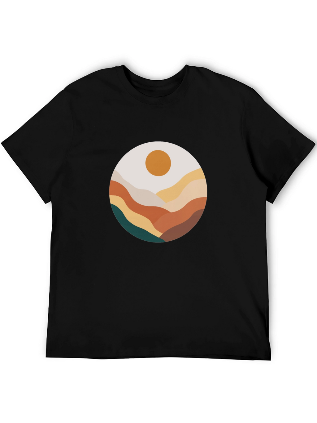 Abstract Landscape Graphic Tee - Black