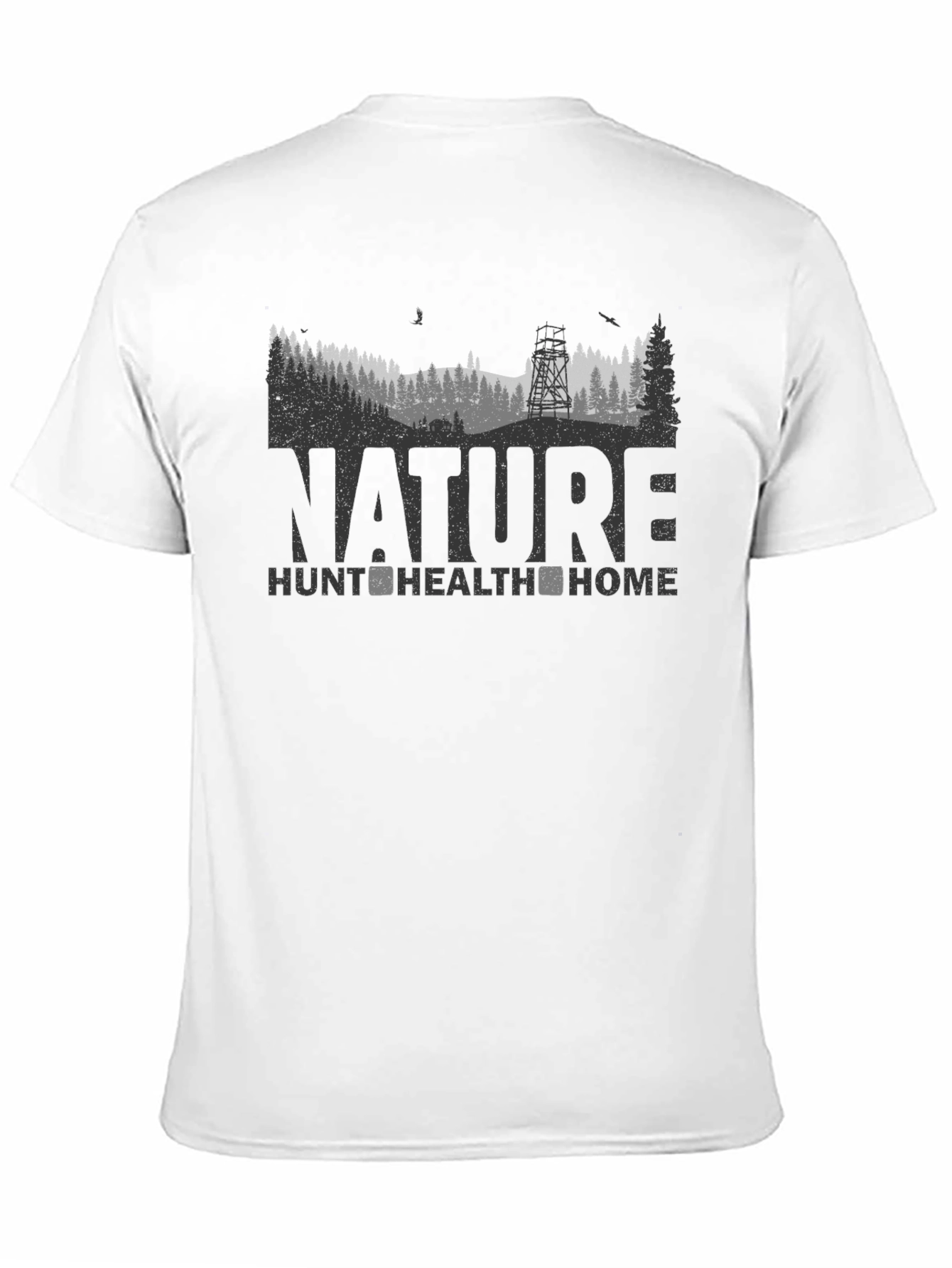 Nature Hunt Health Home Black Graphic Tee