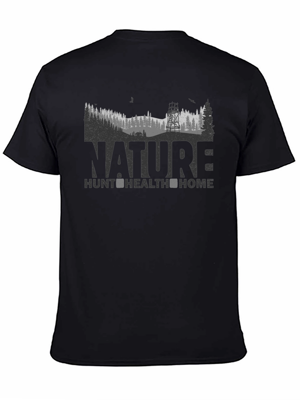 Nature Hunt Health Home Black Graphic Tee