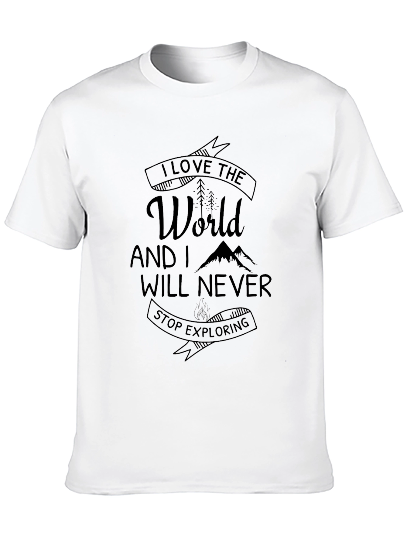 I Love The World Graphic Tee - Black