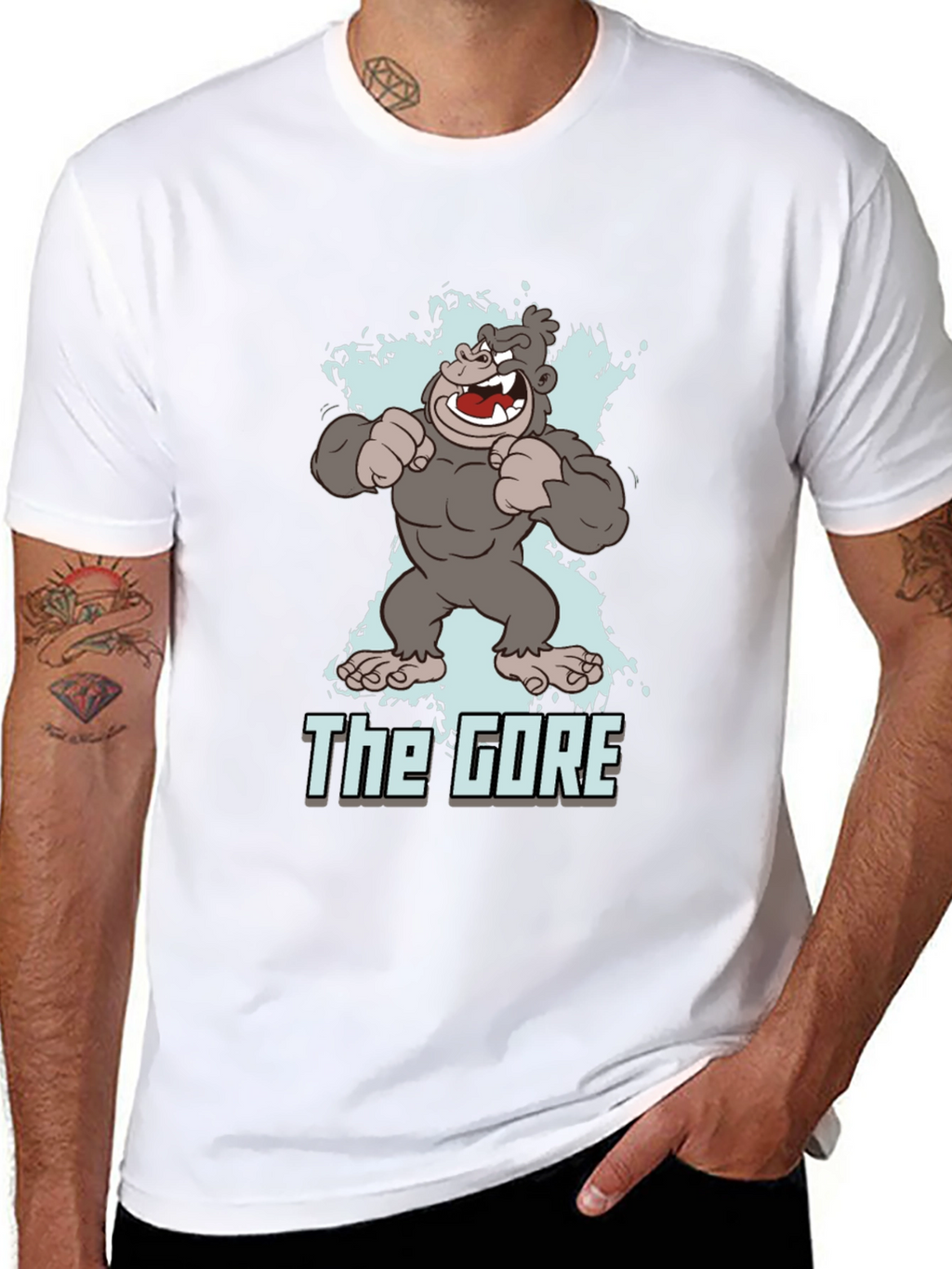 The Gore Cartoon Gorilla Graphic Black T-Shirt