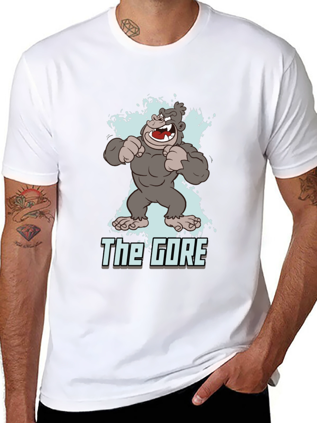 The Gore Cartoon Gorilla Graphic Black T-Shirt