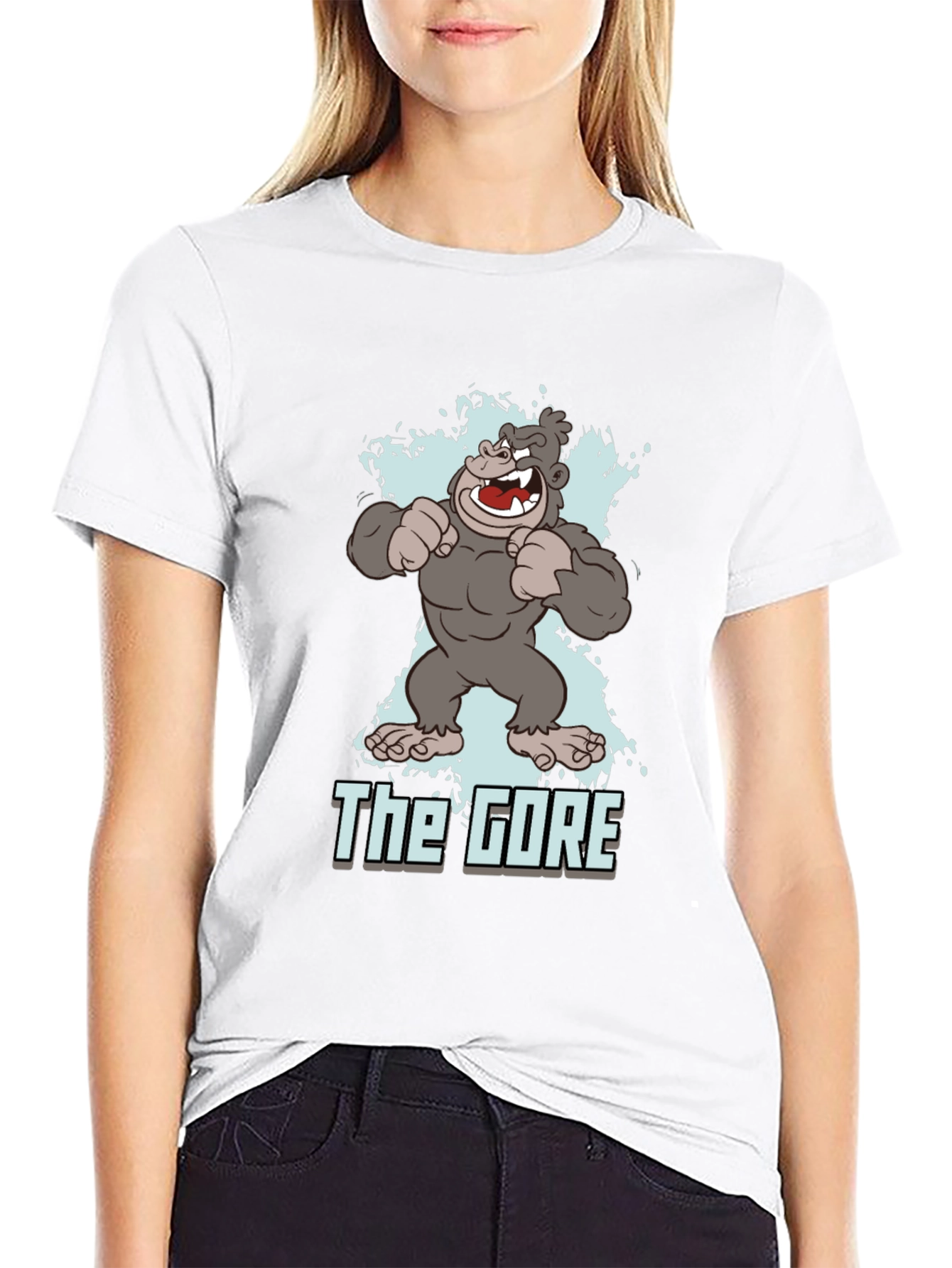 The Gore Cartoon Gorilla Graphic Black T-Shirt