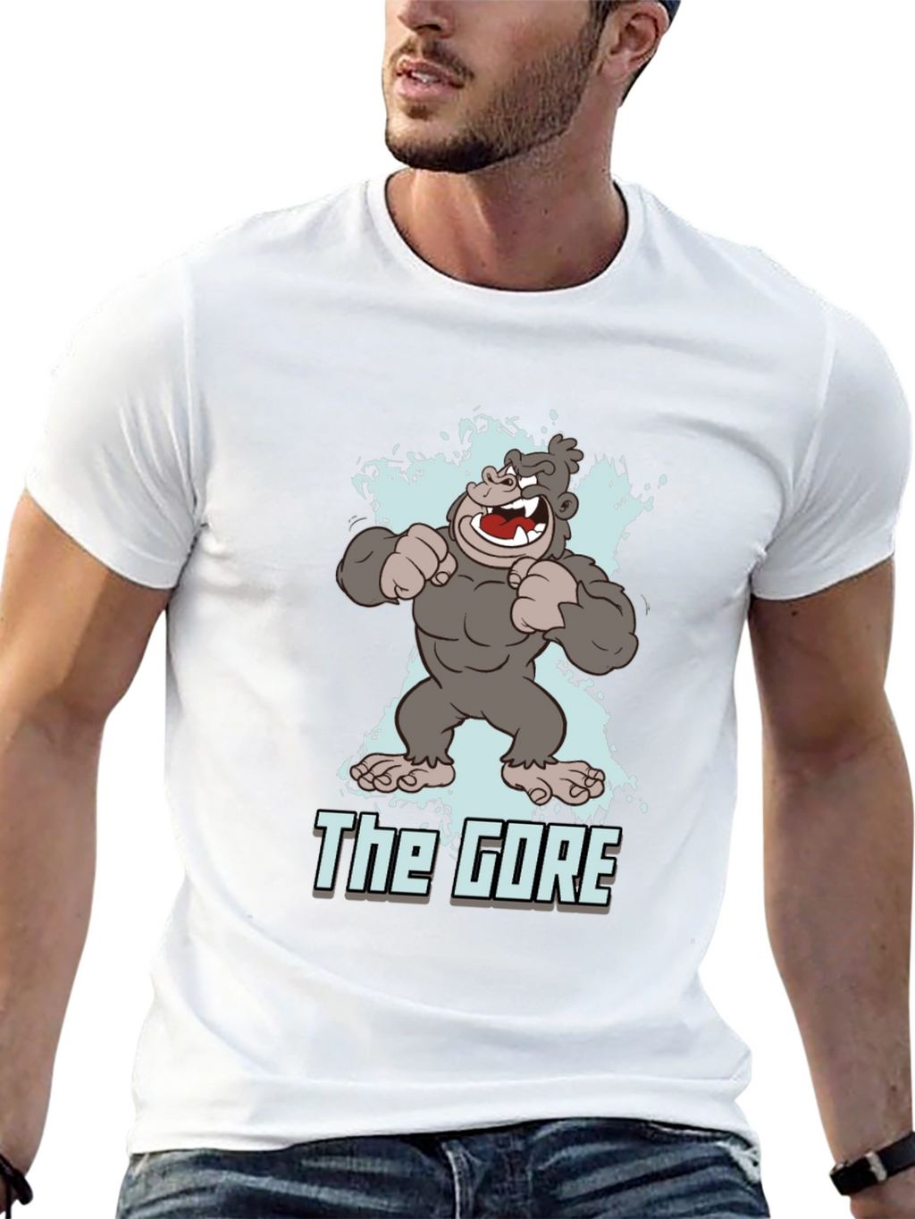 The Gore Cartoon Gorilla Graphic Black T-Shirt