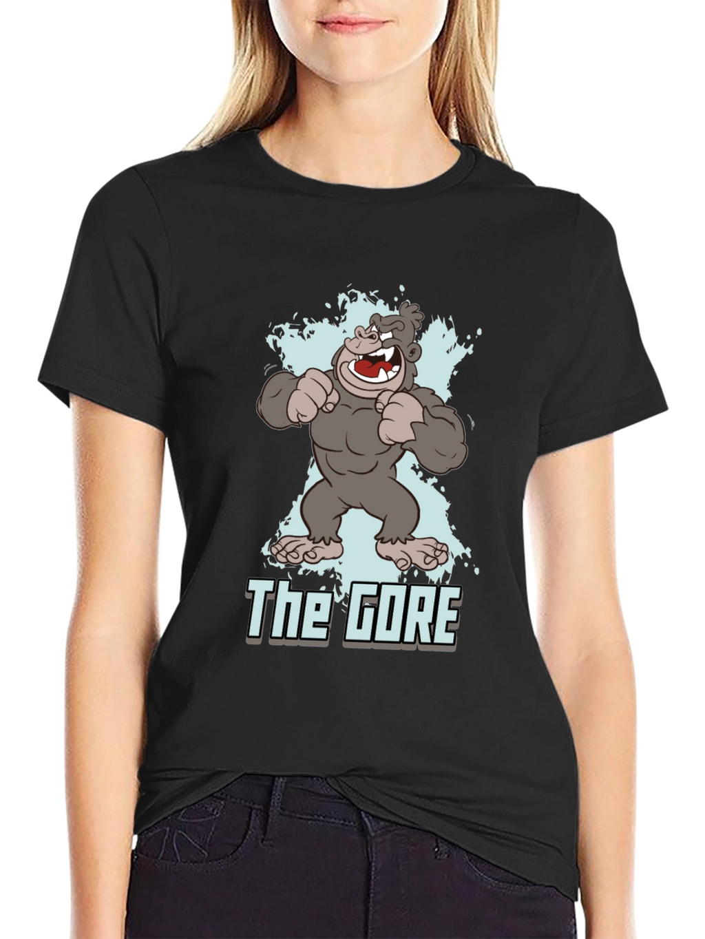 The Gore Cartoon Gorilla Graphic Black T-Shirt