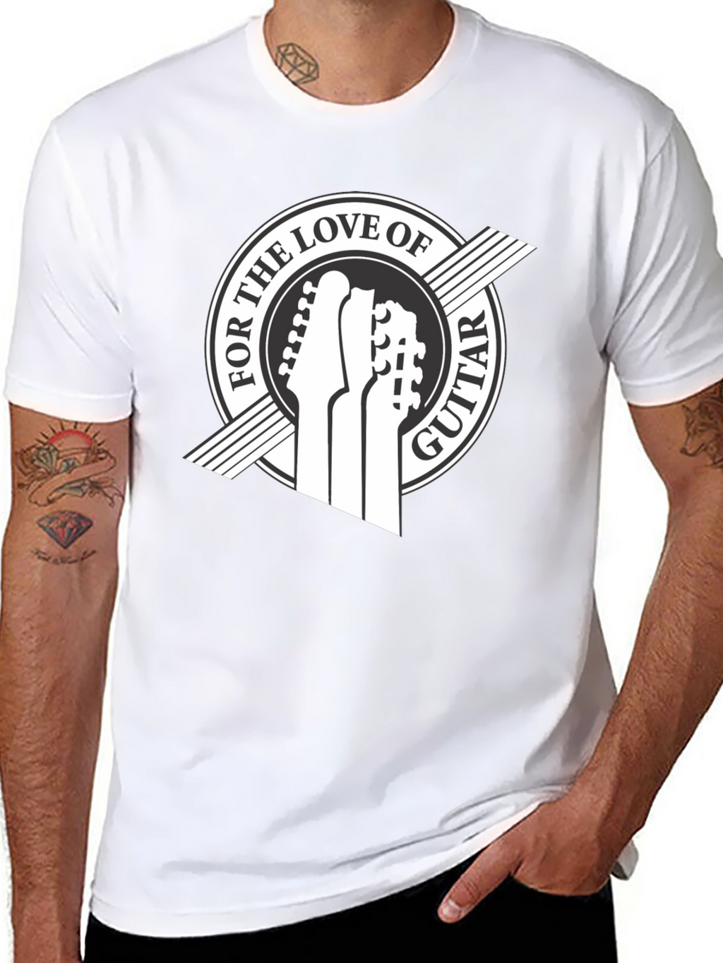 For the Love of Guitar Black T-Shirt