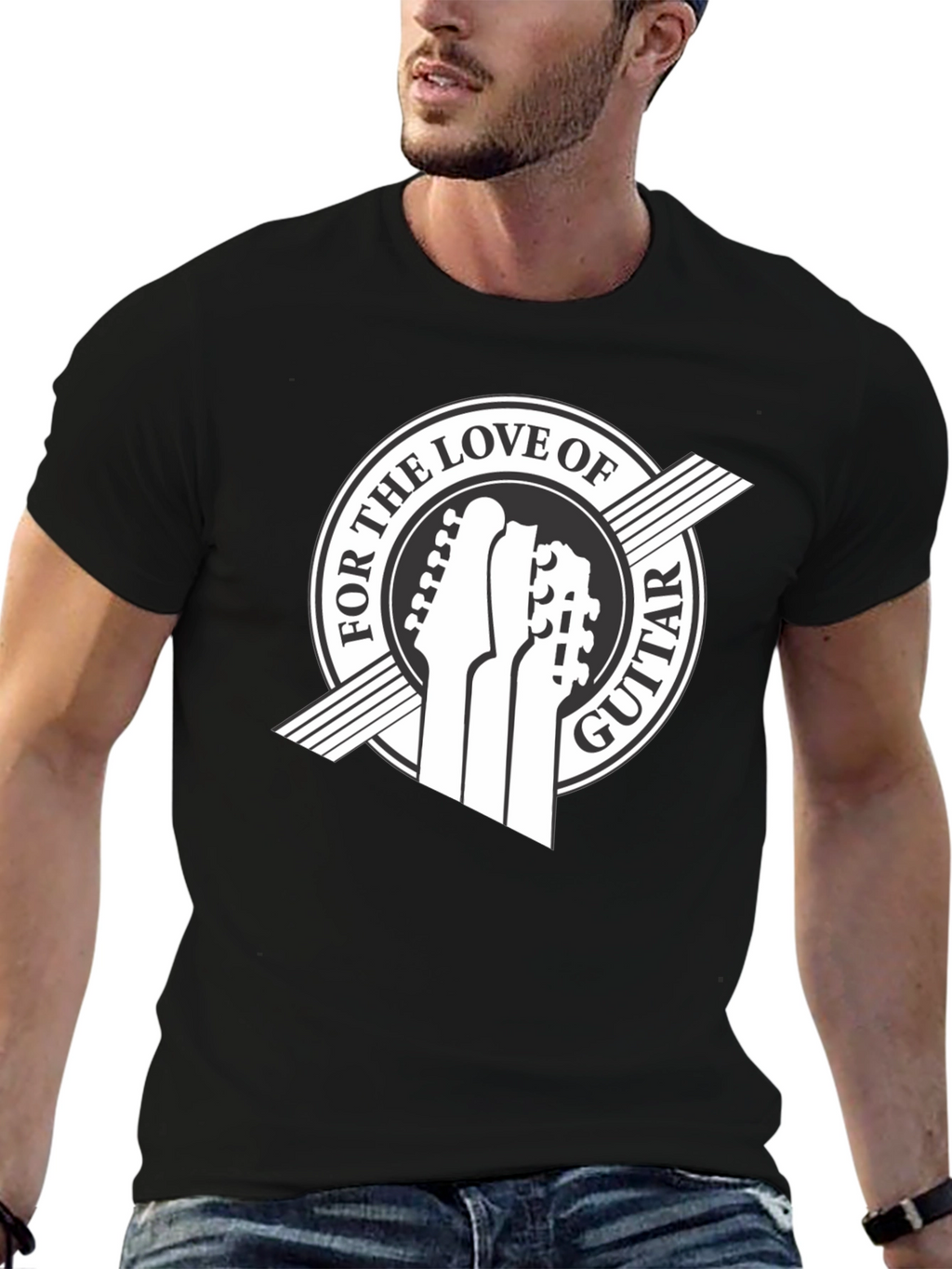 For the Love of Guitar Black T-Shirt