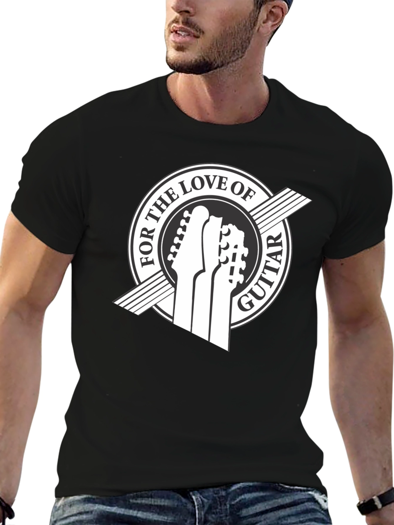 For the Love of Guitar Black T-Shirt
