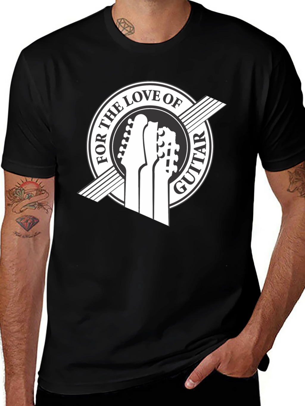 For the Love of Guitar Black T-Shirt