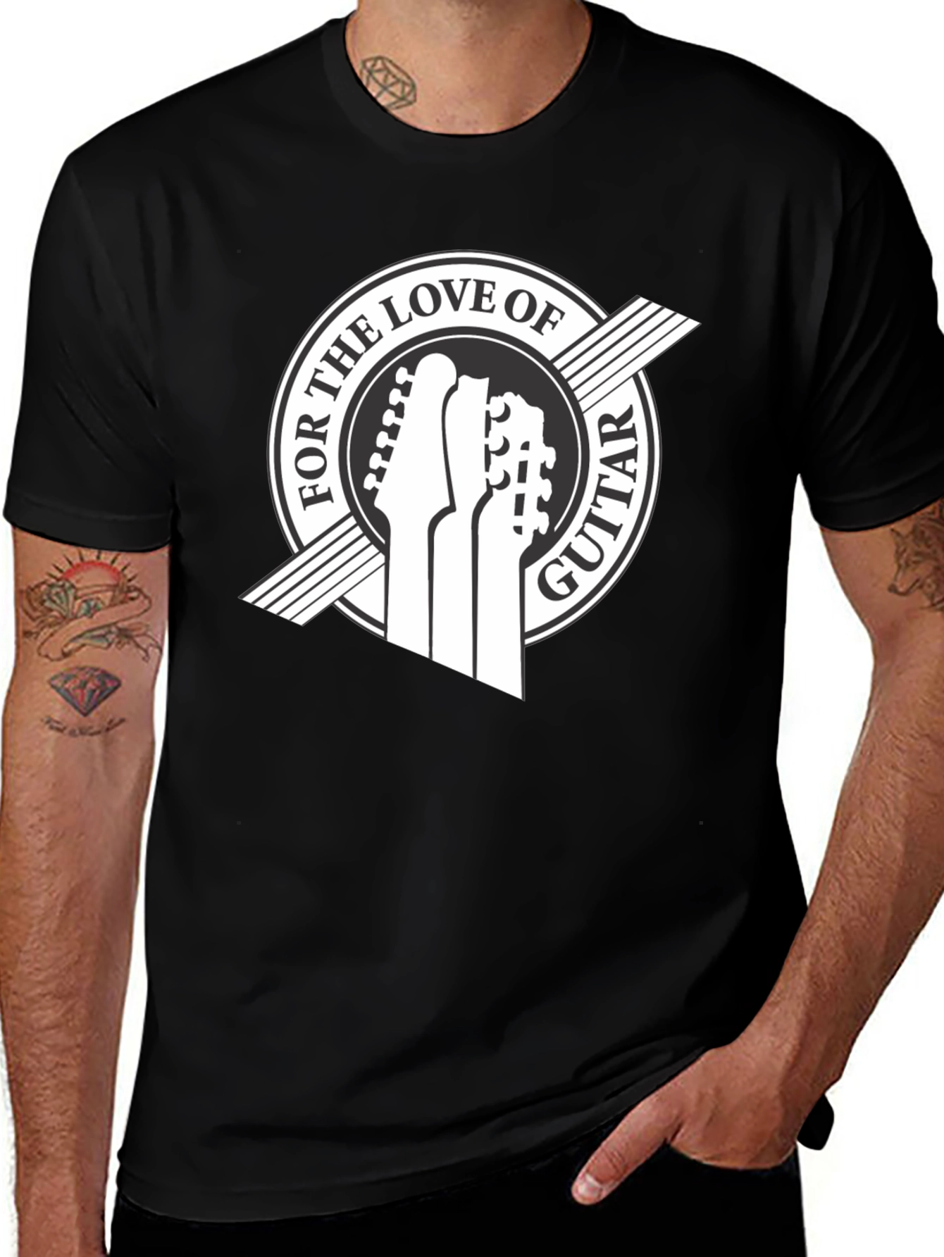 For the Love of Guitar Black T-Shirt