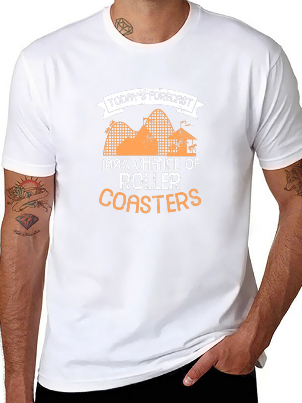 Roller Coaster Forecast Black Graphic Tee