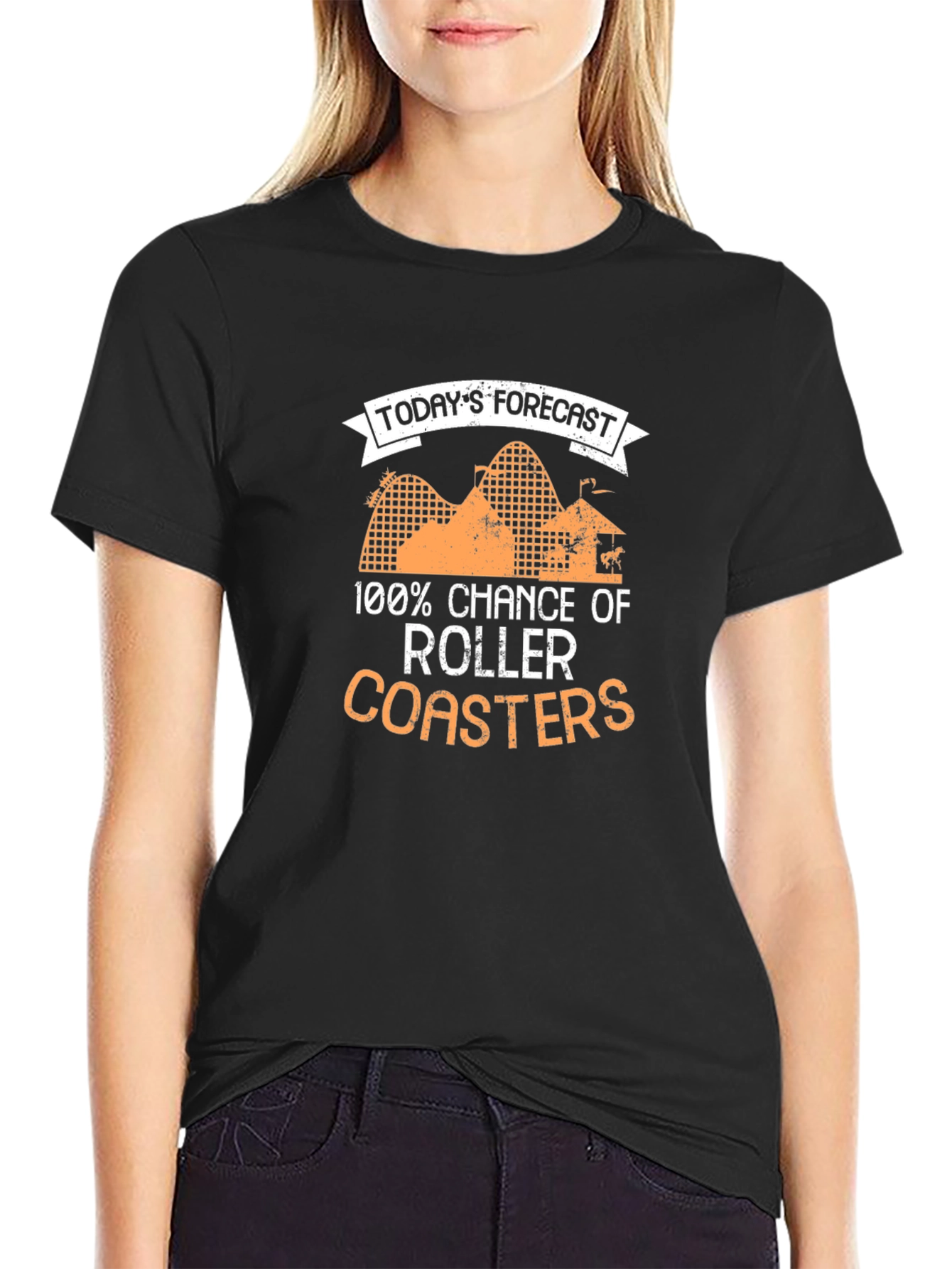 Roller Coaster Forecast Black Graphic Tee