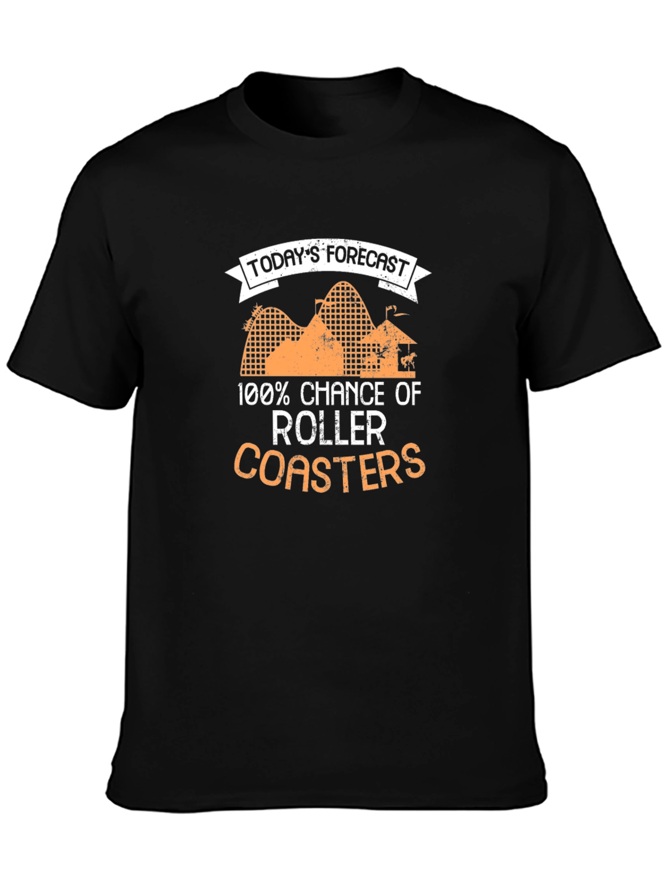 Roller Coaster Forecast Black Graphic Tee