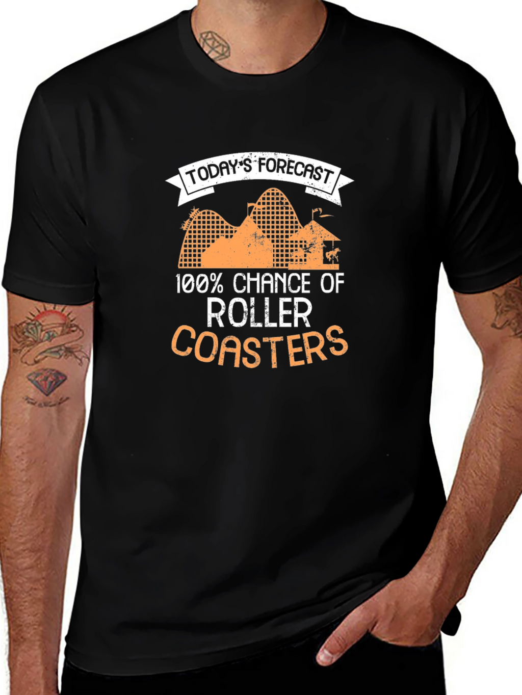 Roller Coaster Forecast Black Graphic Tee