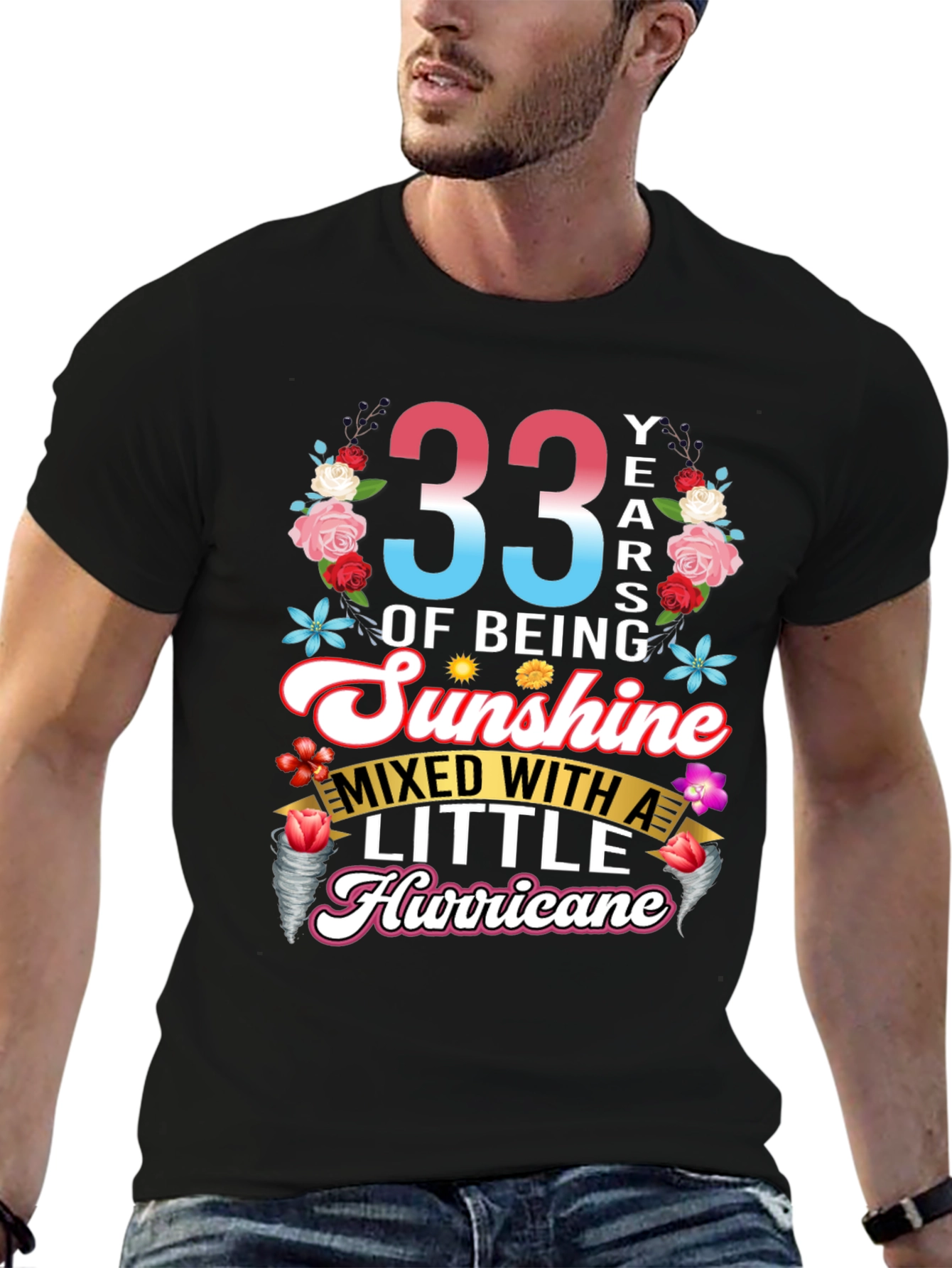 33 Years Sunshine Hurricane Graphic Tee