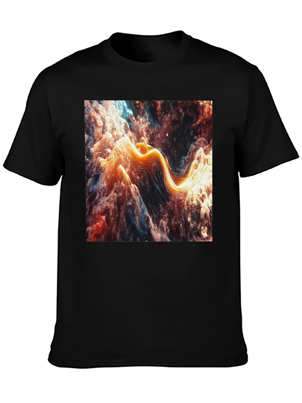 Abstract Nebula Graphic Black T-Shirt