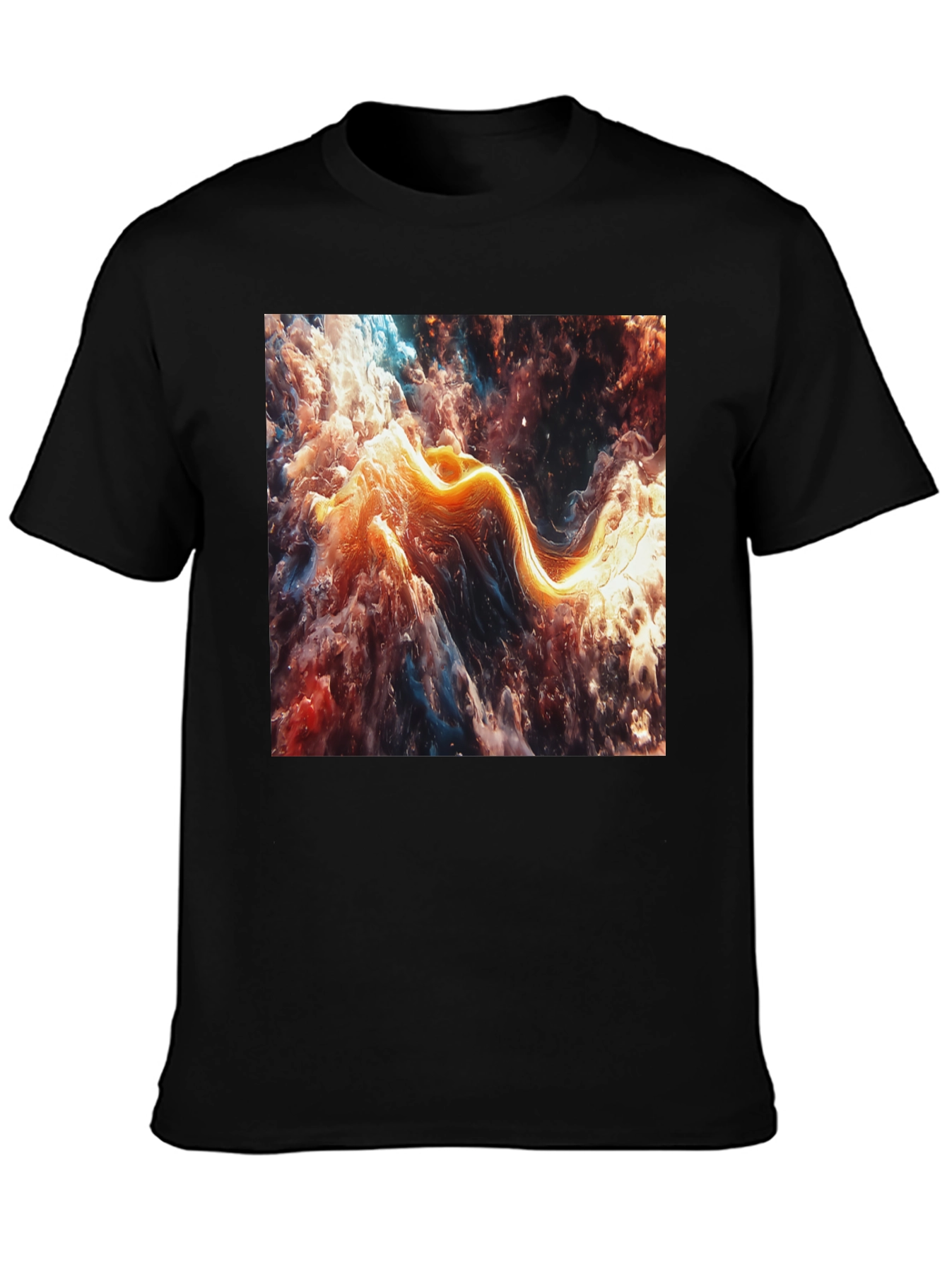 Abstract Nebula Graphic Black T-Shirt