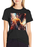 Abstract Nebula Graphic Black T-Shirt