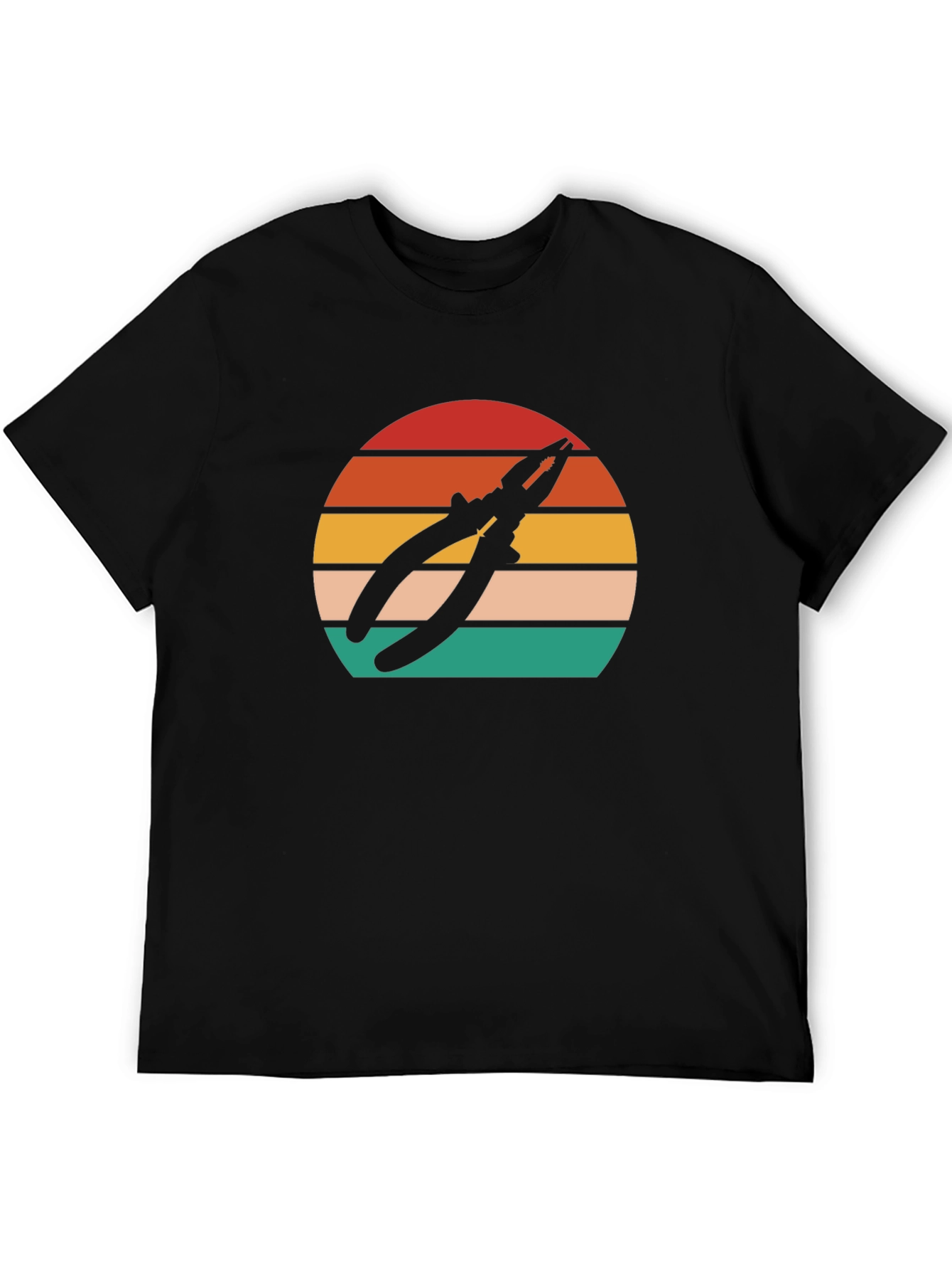 Pliers Sunset Graphic T-Shirt - Black Cotton Tee