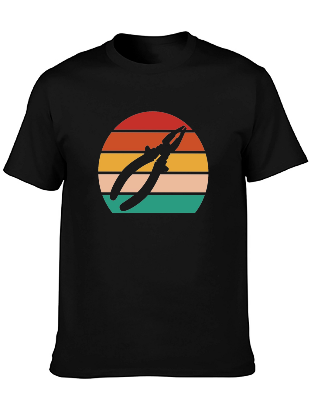 Pliers Sunset Graphic T-Shirt - Black Cotton Tee