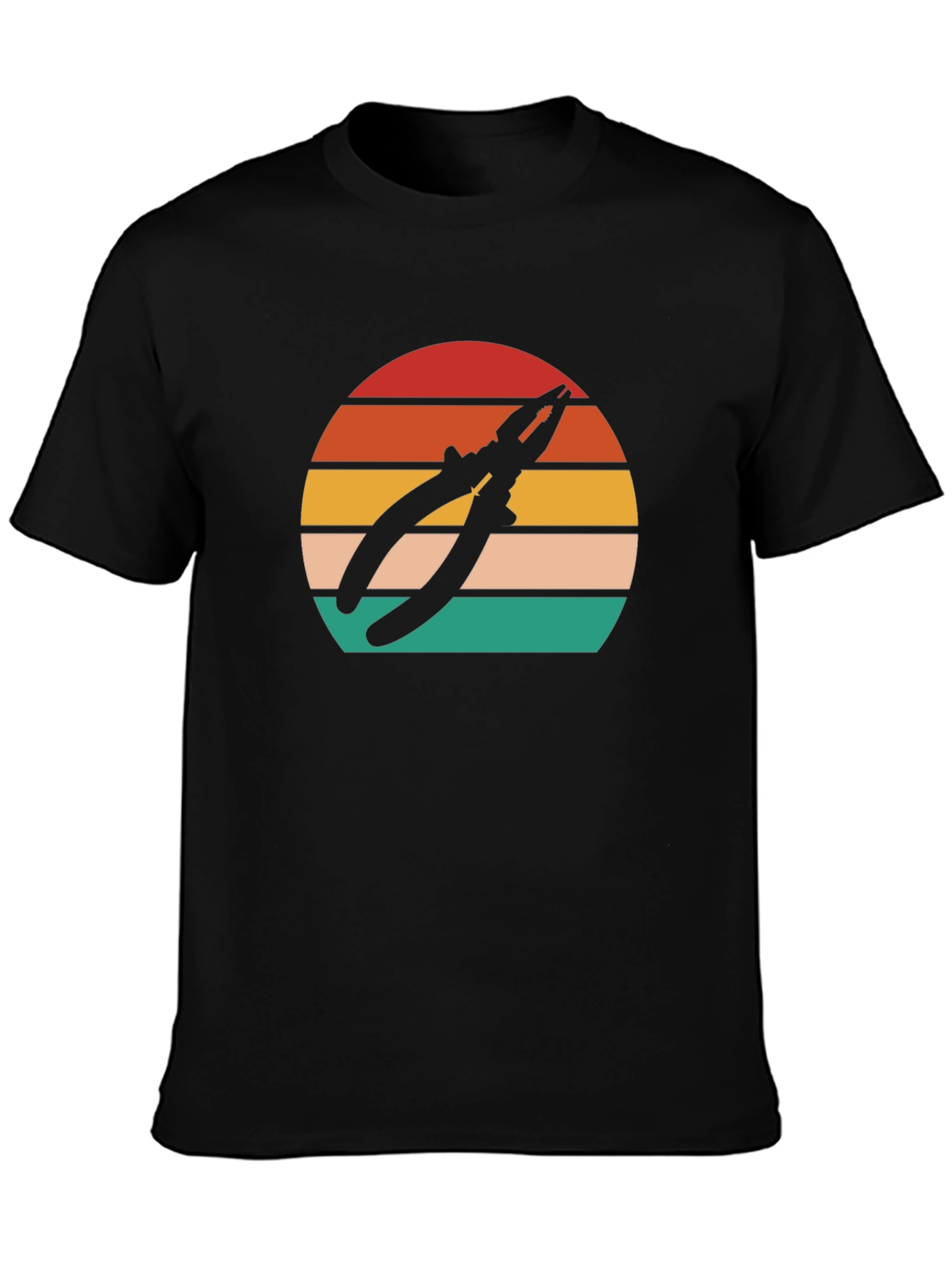 Pliers Sunset Graphic T-Shirt - Black Cotton Tee