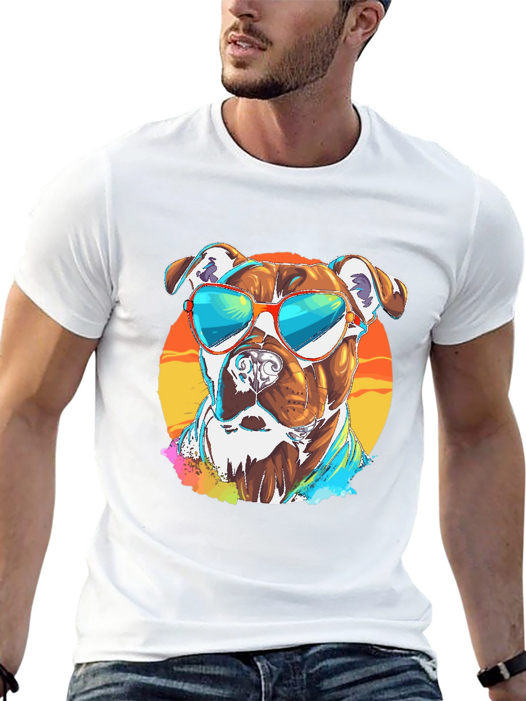 Cool Dog Graphic T-Shirt - Mens Black Tee