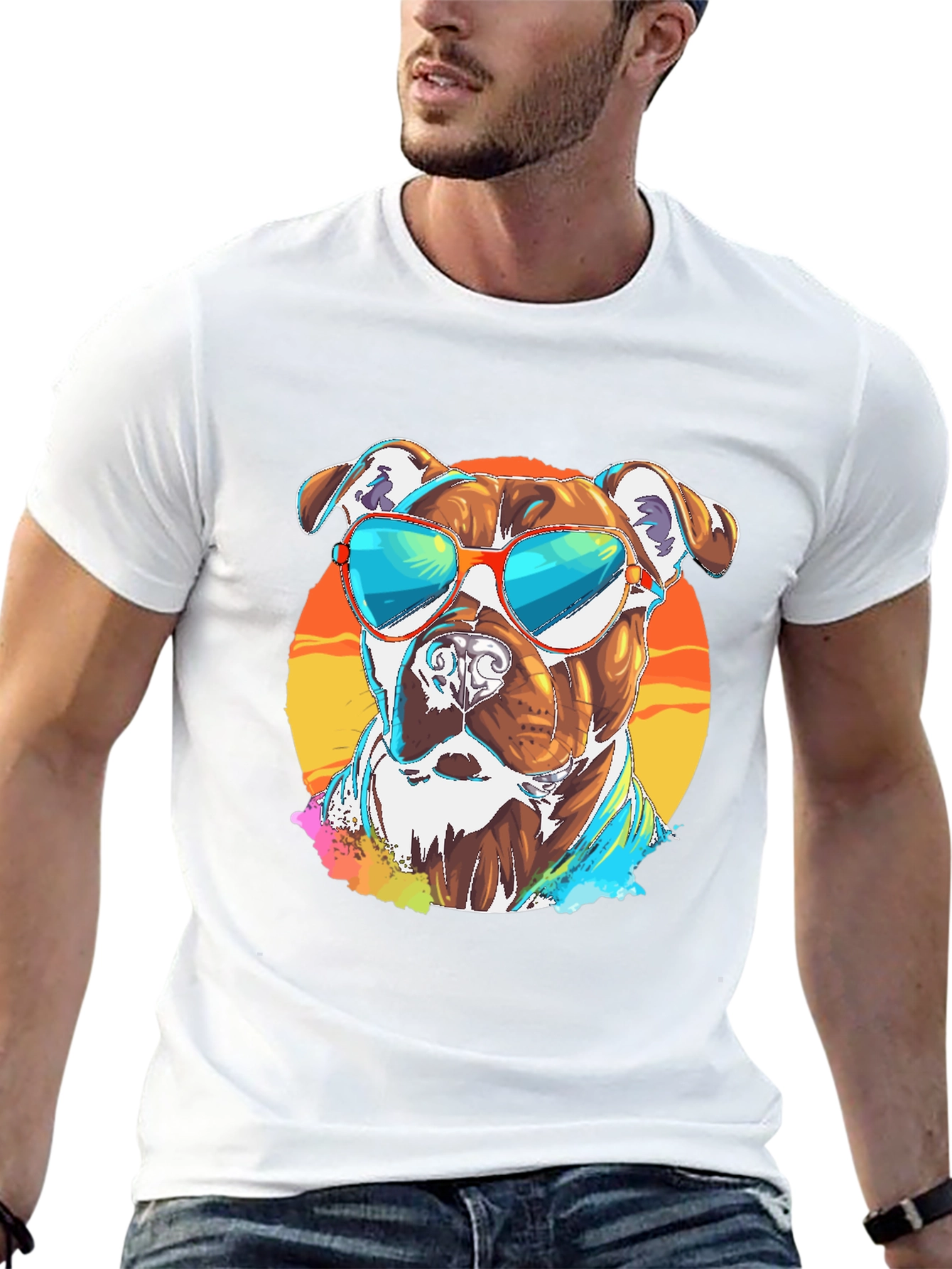 Cool Dog Graphic T-Shirt - Mens Black Tee