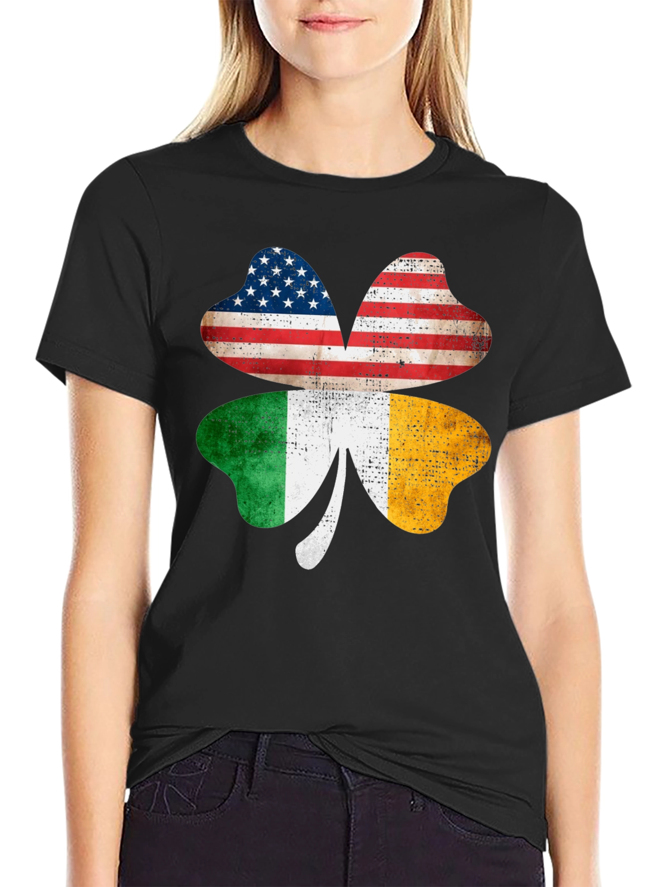Irish American Pride T-Shirt Shamrock Clover