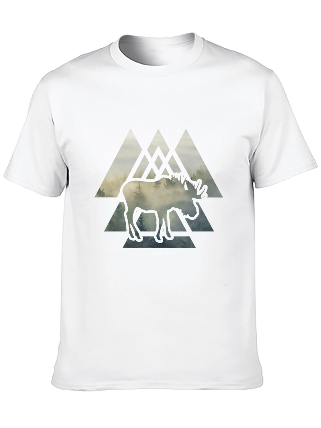 Moose Graphic Print Black T-Shirt