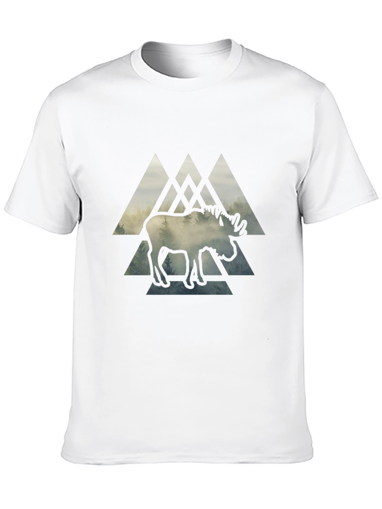 Moose Graphic Print Black T-Shirt