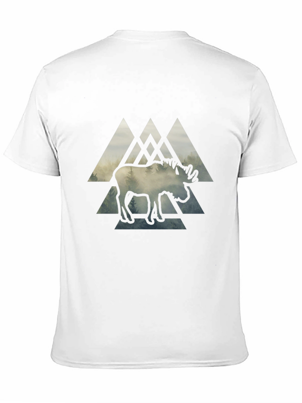 Moose Graphic Print Black T-Shirt
