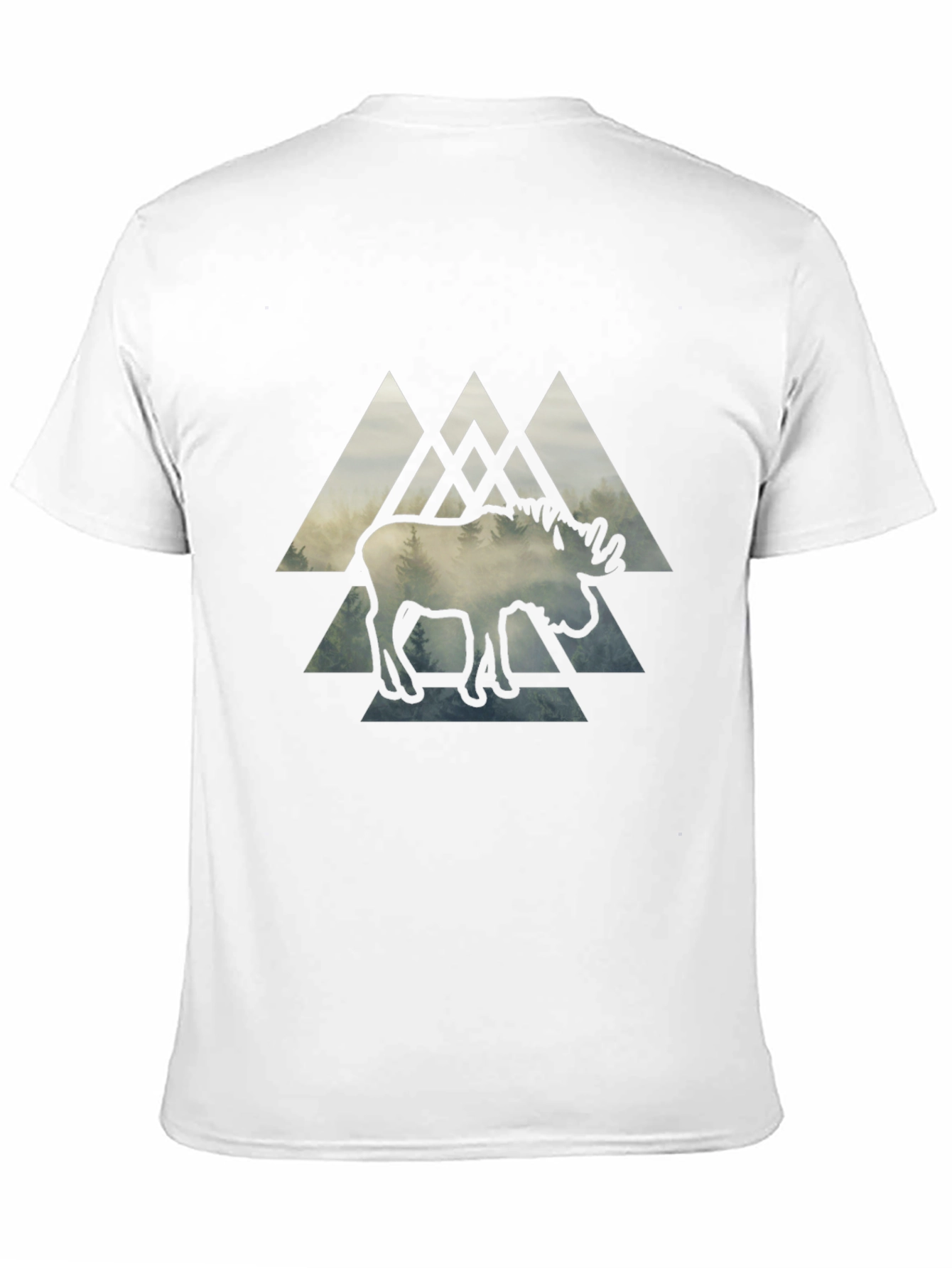 Moose Graphic Print Black T-Shirt