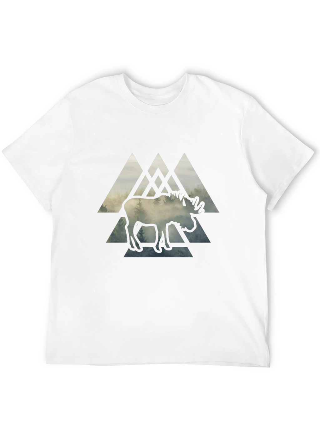 Moose Graphic Print Black T-Shirt