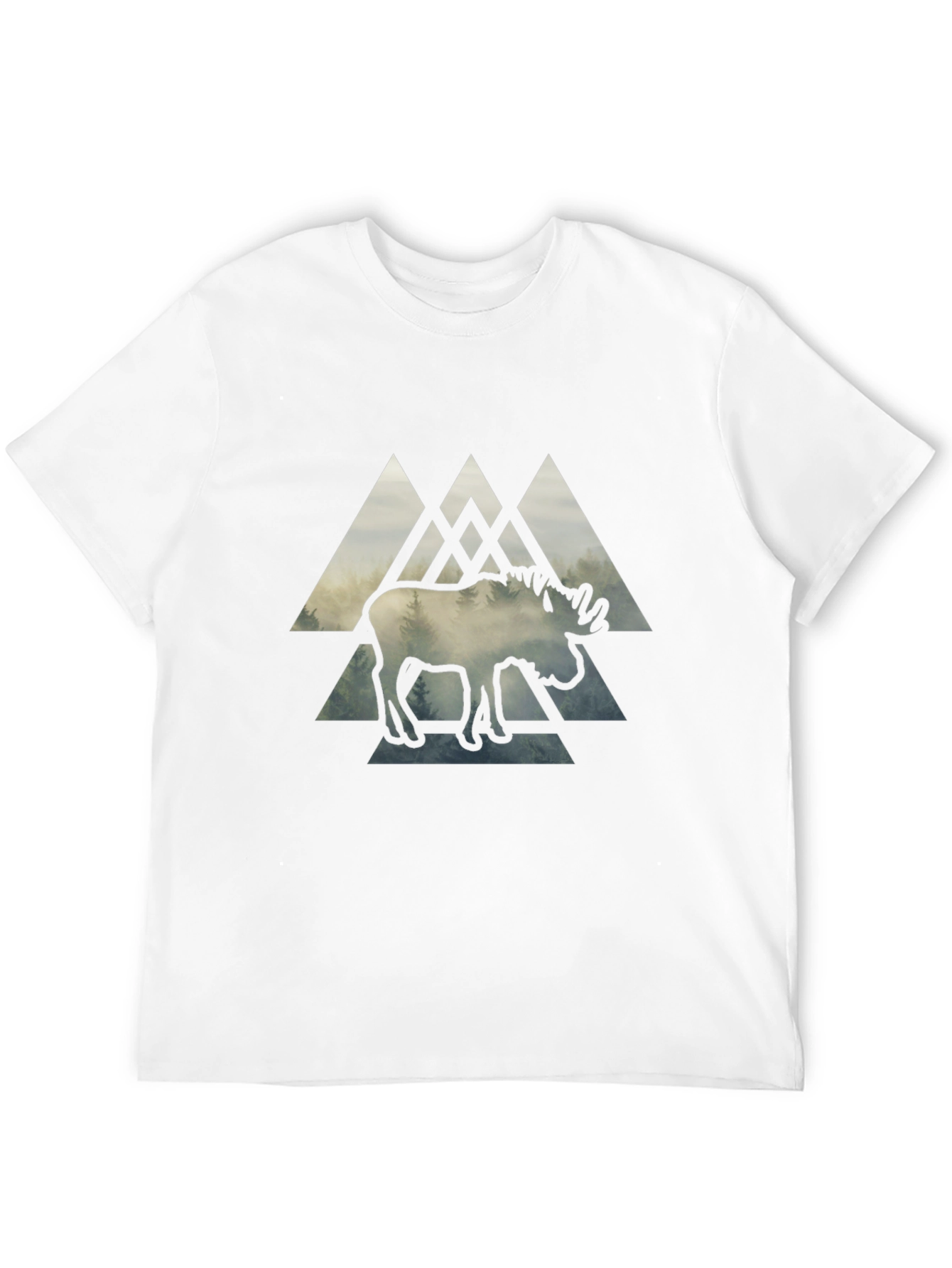 Moose Graphic Print Black T-Shirt