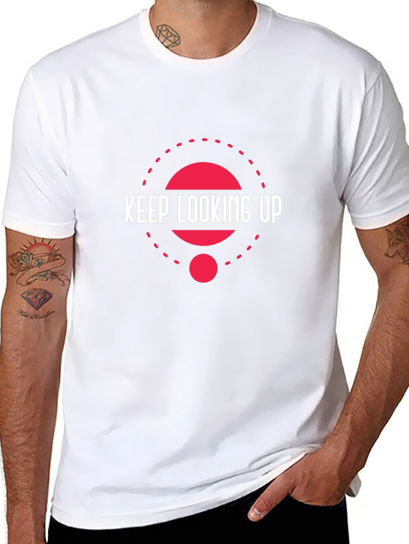 Keep Looking Up Black Graphic T-Shirt