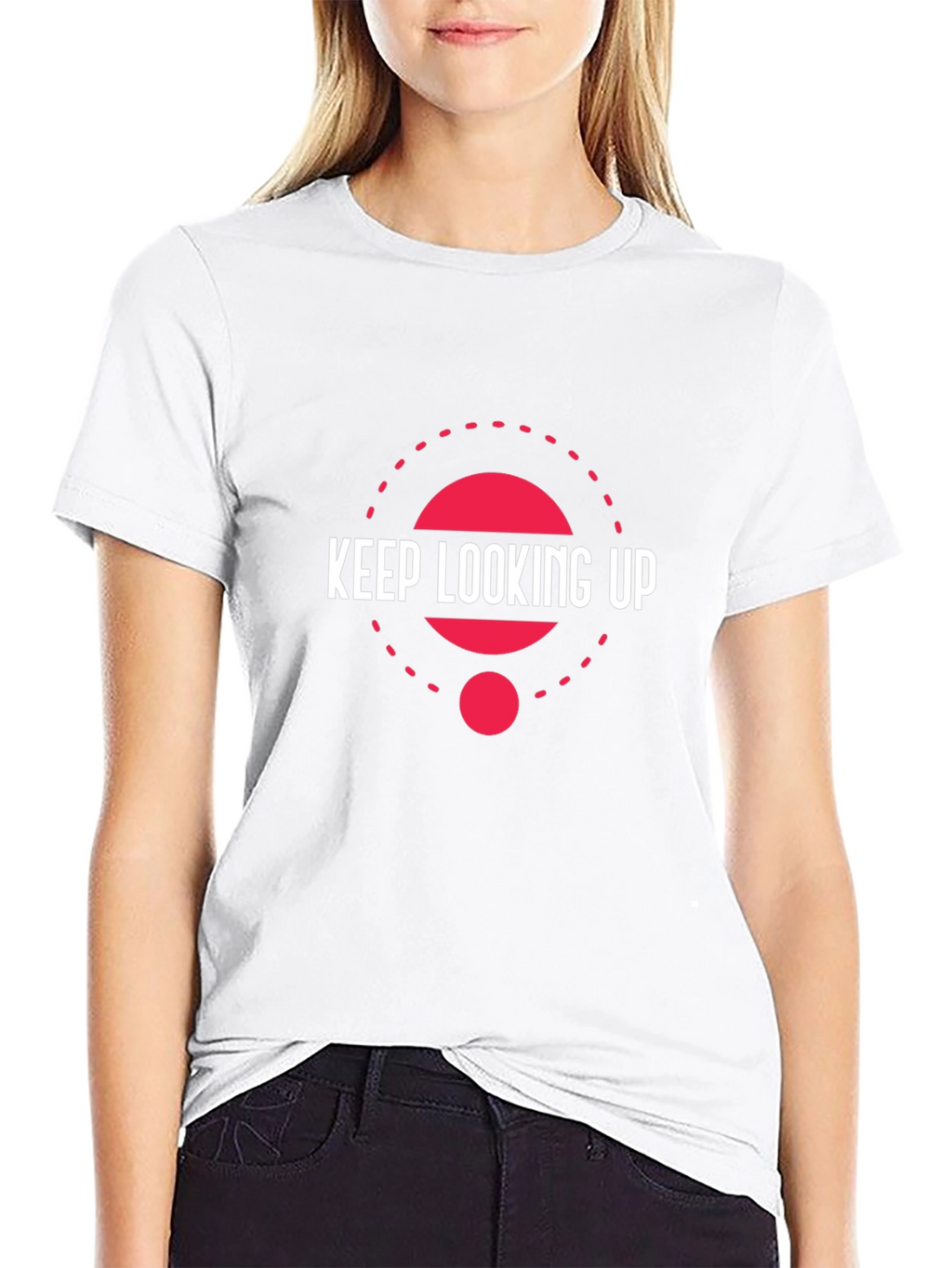 Keep Looking Up Black Graphic T-Shirt